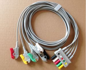 Mindray / siemens / burdick 5リード用スナップ/クリップ/グラバー用リード線