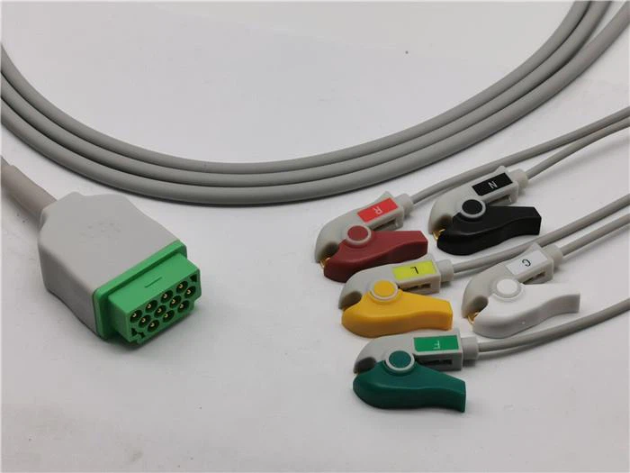 GE Healthcare Marquette ECGトランスデューサーケーブル5リードクリップ