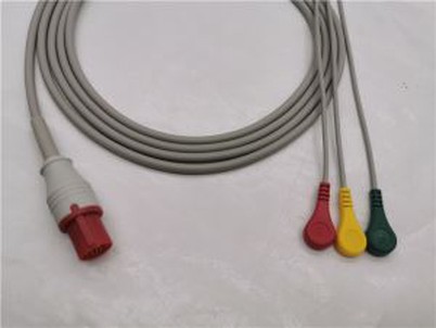 Bionet直接ECGトランスデューサーケーブルリード線3リードスナップ