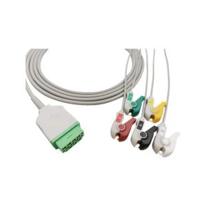 使い捨て直接接続ECGケーブルクリップ5リード