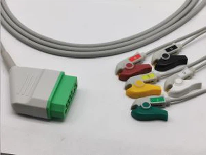 日本光電5リードクリップECGアダプターケーブル