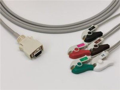 日本光電ECGトランスデューサーケーブル5リードクリップ